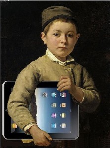 boy with ipad mashup